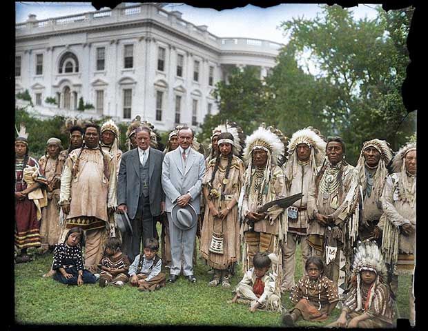 President Coolidge Meets Native American Leaders